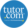 Blue circle with the words tutor.com in white