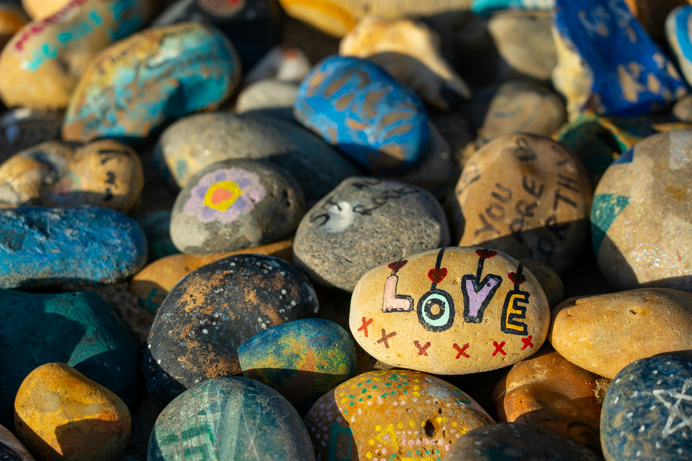 Image of painted rocks from Unsplash.com