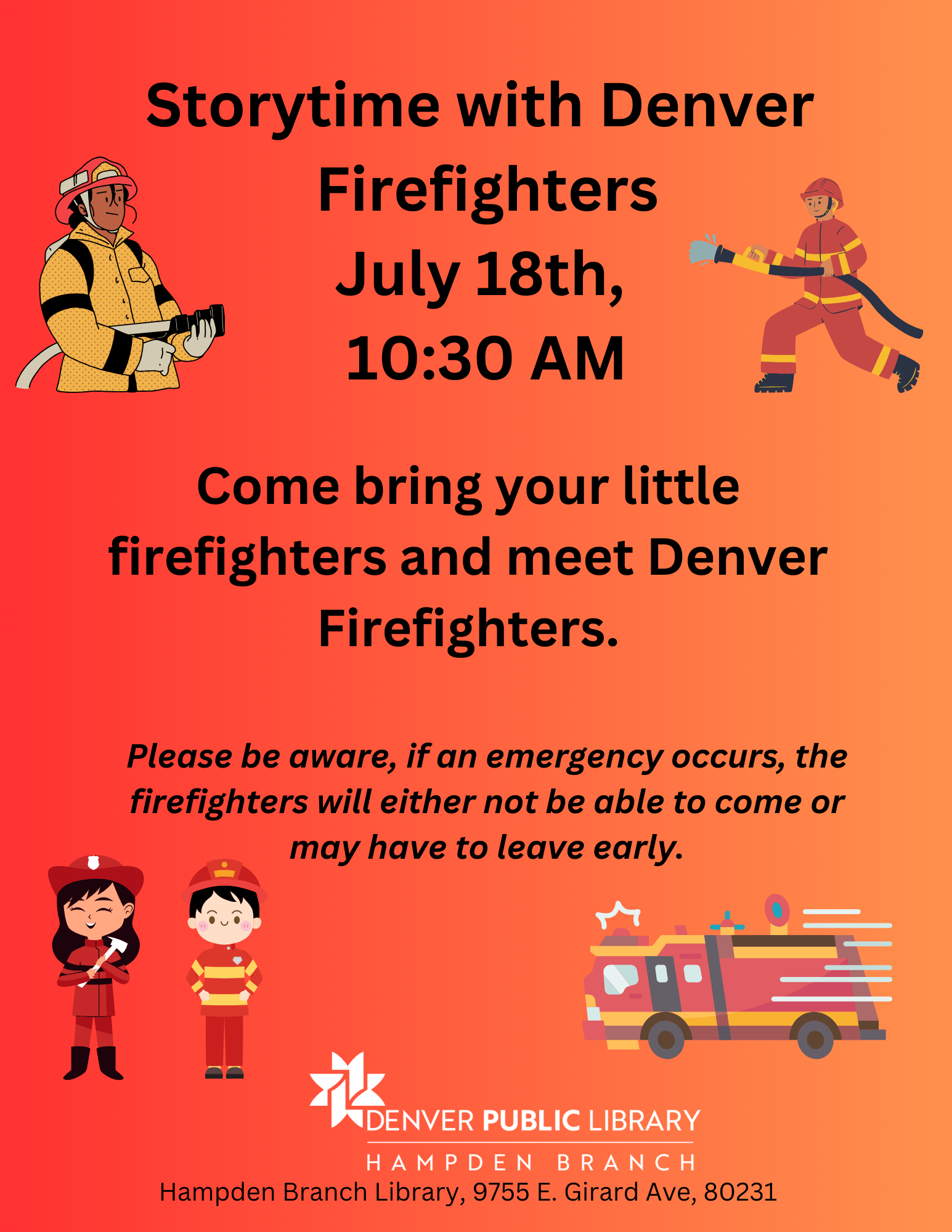Storytime with Denver Firefighters
