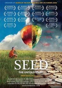 Film cover featuring one half of a photo of a fertile field and the other half a dry, desolate landscape