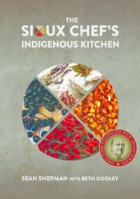 Cookbook cover featuring a circle, divided into four pieces. Each of the four pieces is made of different foods.