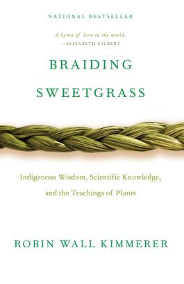Braiding Sweetgrass book cover featuring a single braid of sweetgrass