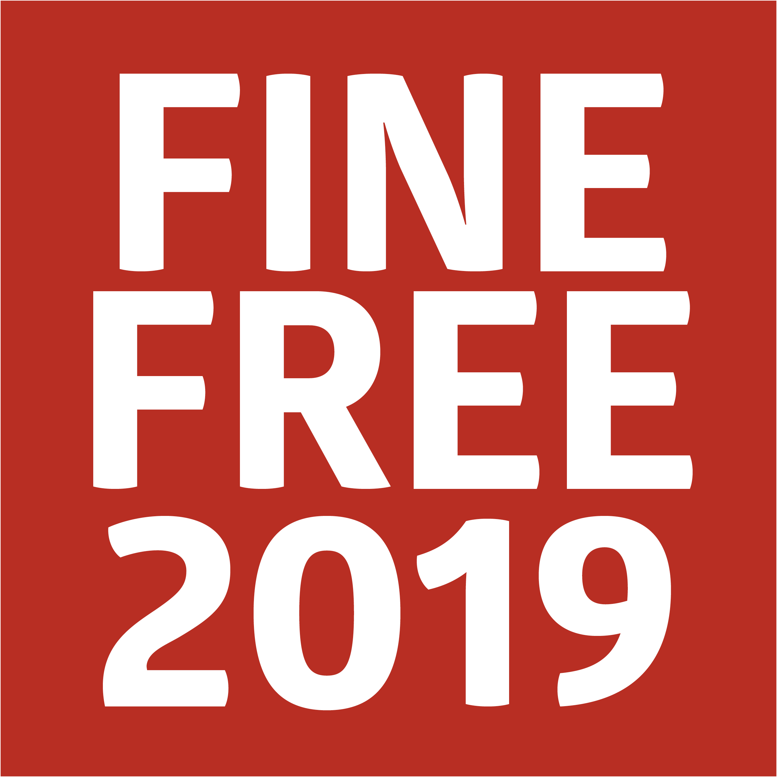 Red box with words "Fine Free ...