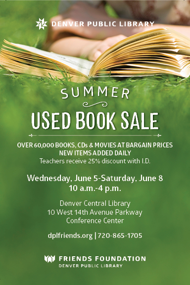 Used Book Sale image with event information