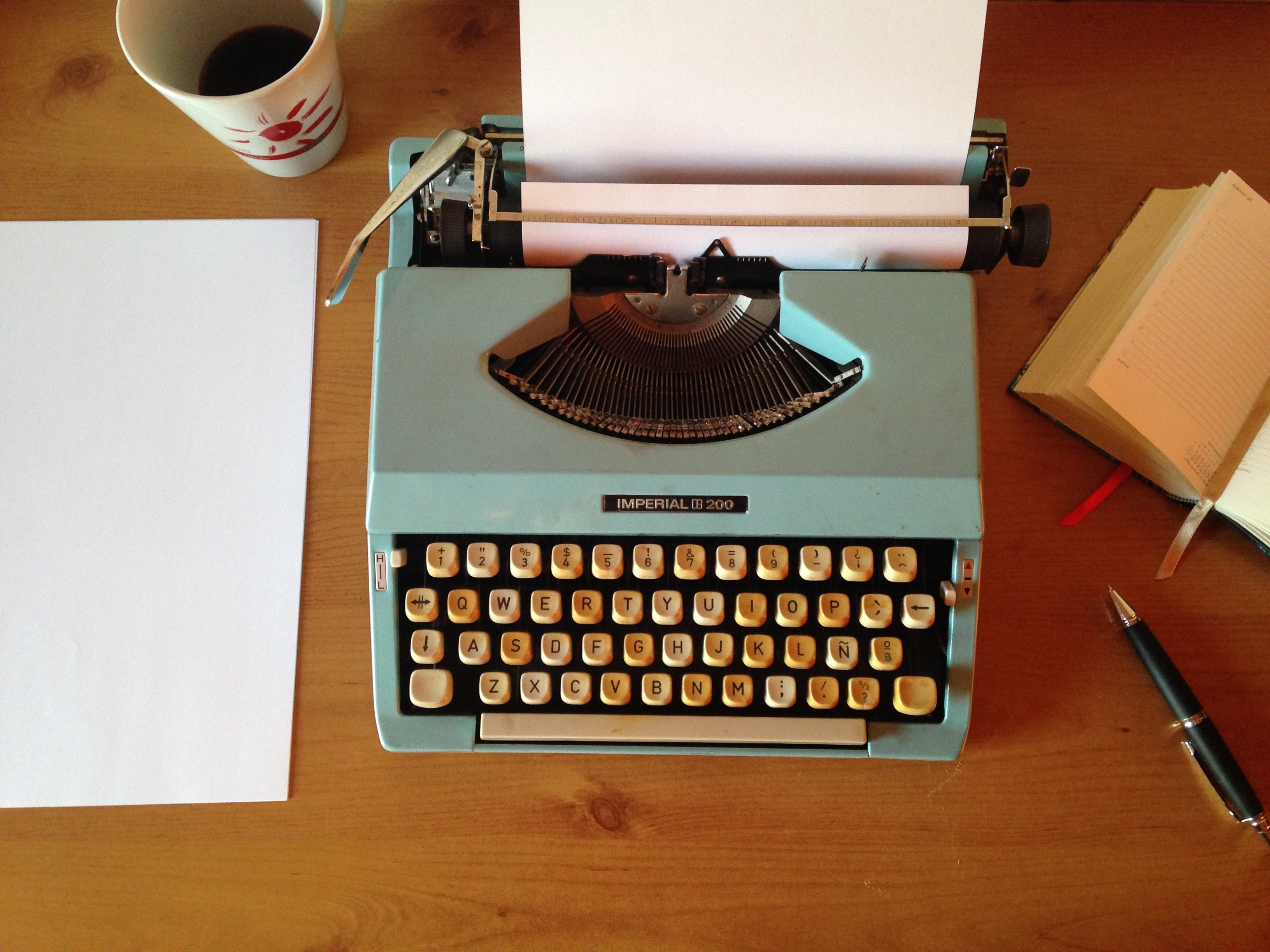 typewriter ready to begin writing