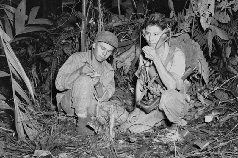 Navajo Code Talkers Marine Corps Cpl. Henry Bake, Jr. and Pfc. George H. Kirk
