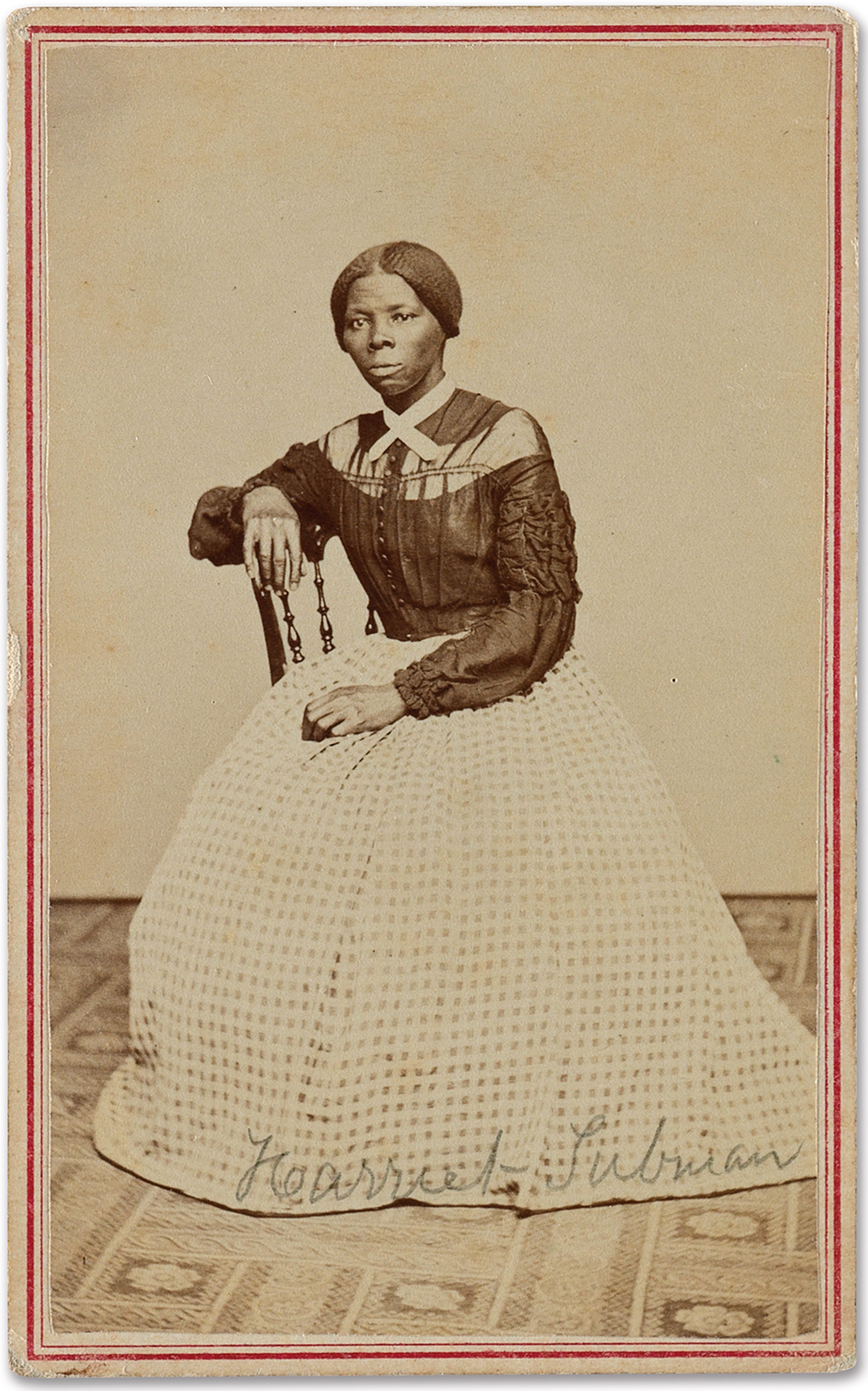 Harriet Tubman, seated portrait, taken in 1868 or 1869.