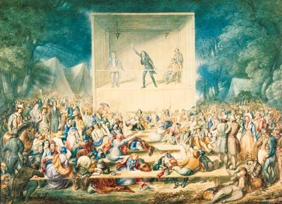 Cane Ridge Revival, 1801; J. Maze Burbank; public domain