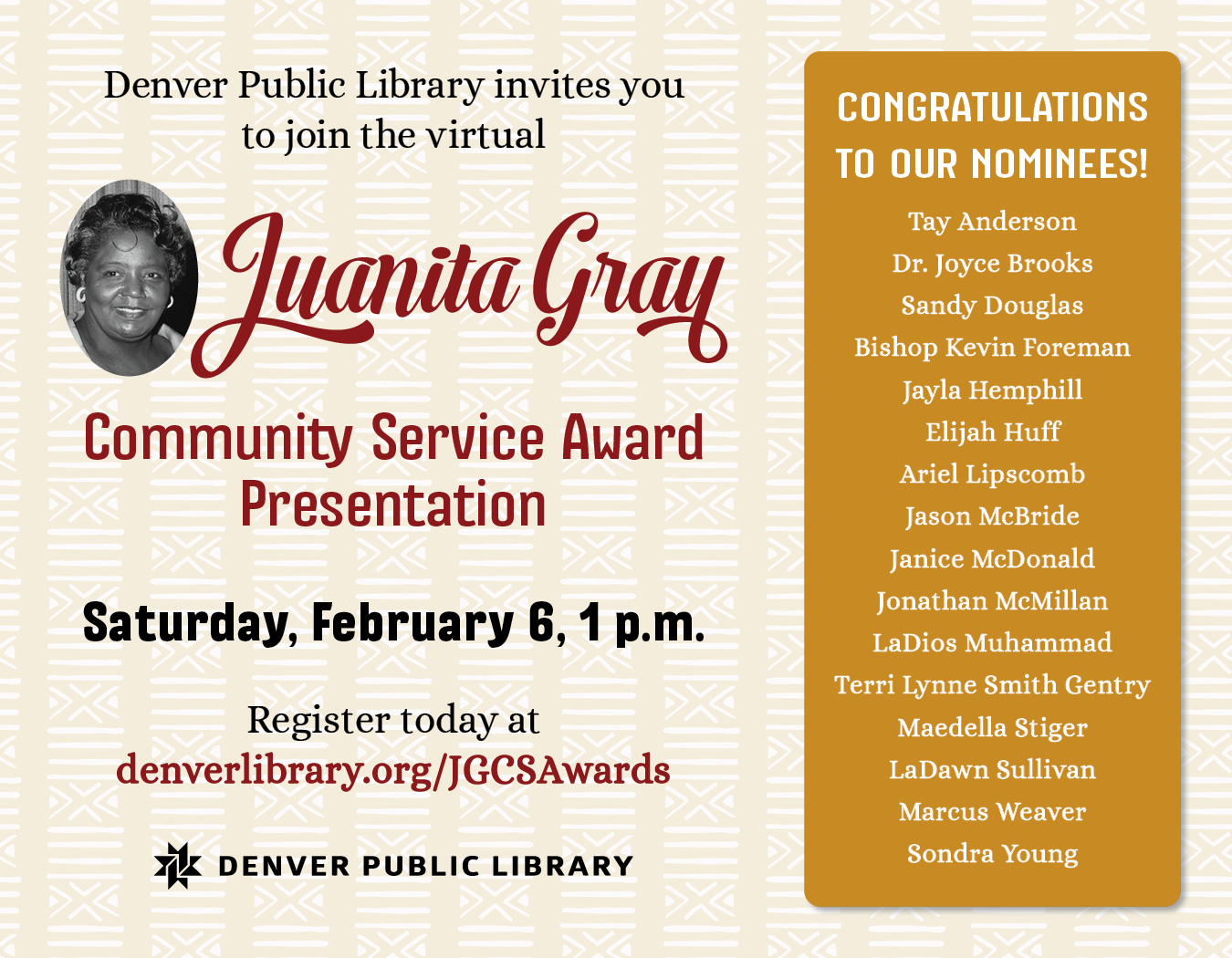 2021 VIrtual Juanita Gray Community Service Award Presentation