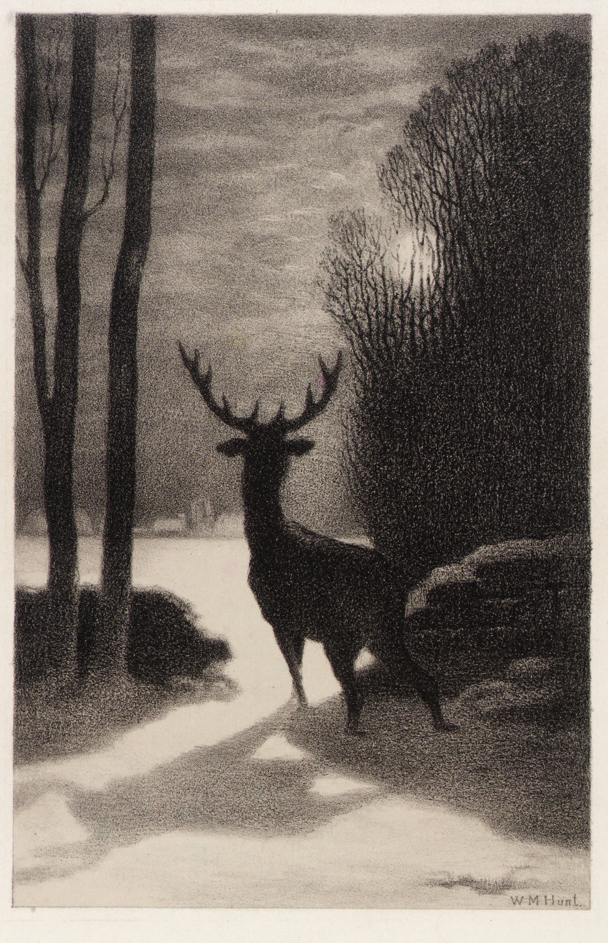 Stag in the Moonlight, William Morris Hunt (1879), Smithsonian American Art Museum, Museum purchase, CCO