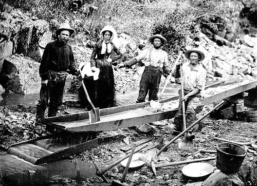 Woman and Men in the California Gold Rush