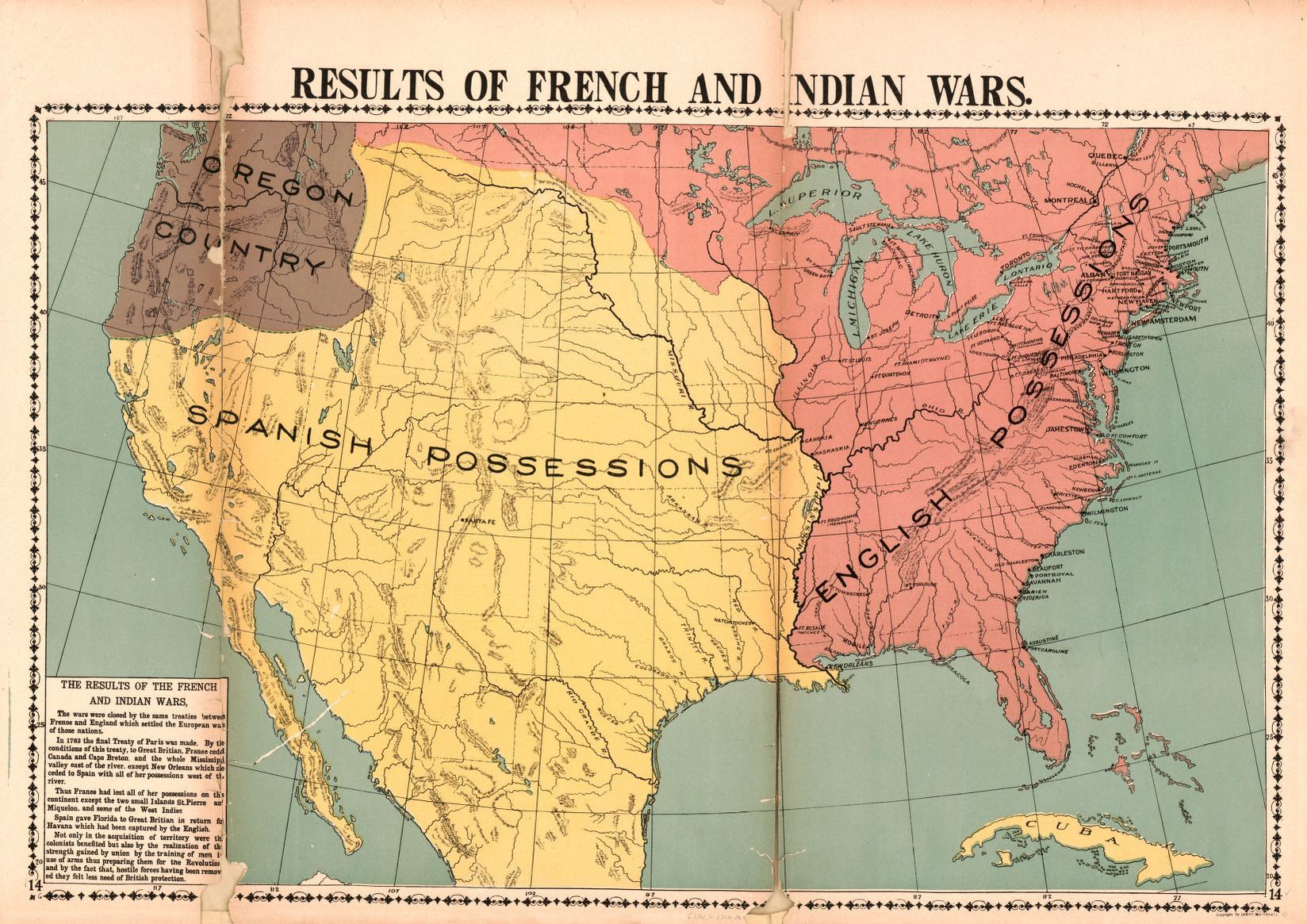 North American colonial territories after 1763