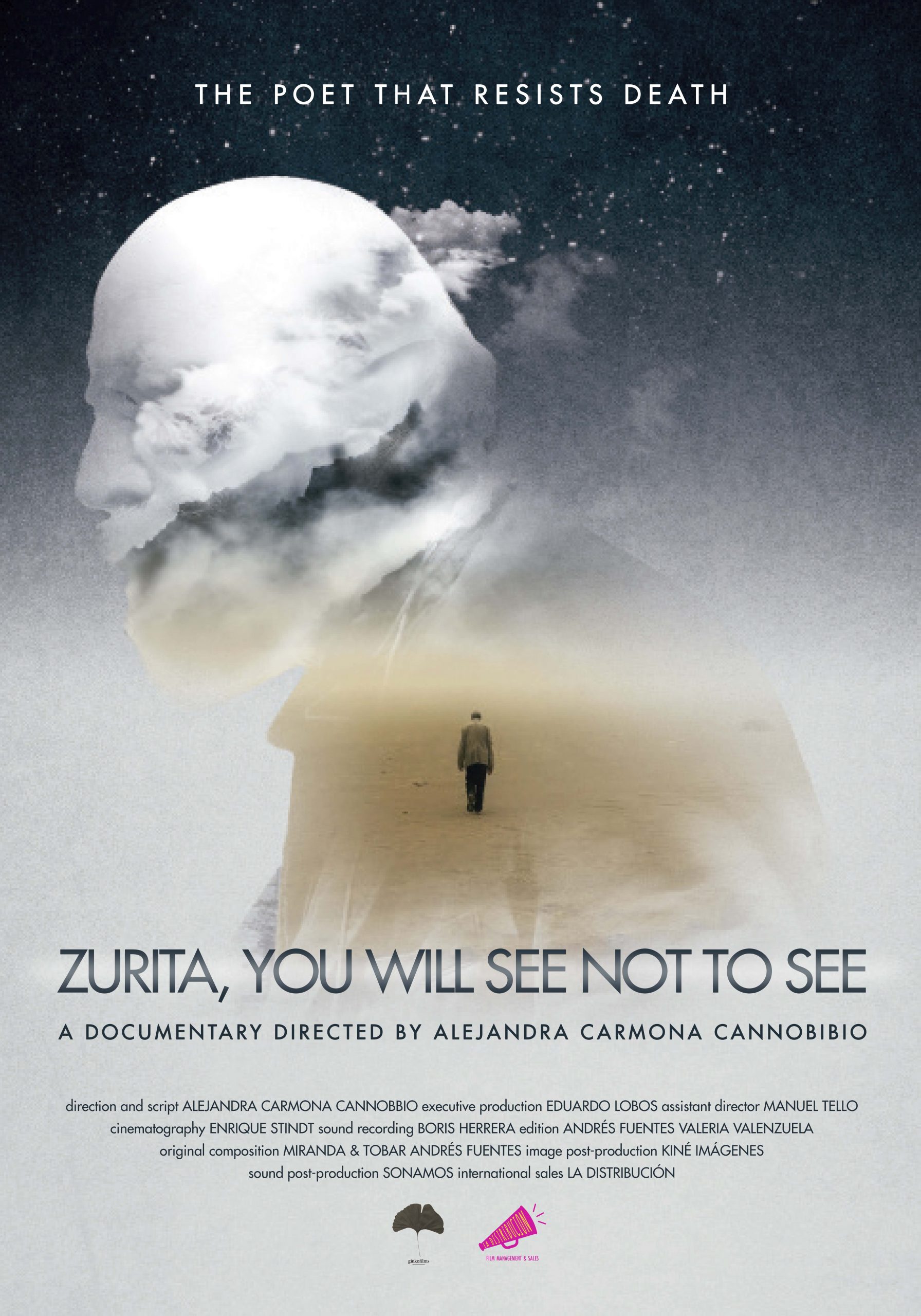 English film poster for The documentary Zurita, You Will See Not to See