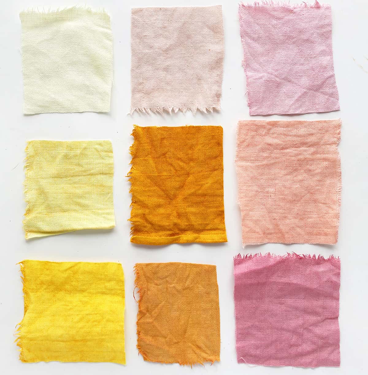 Tie dye swatches