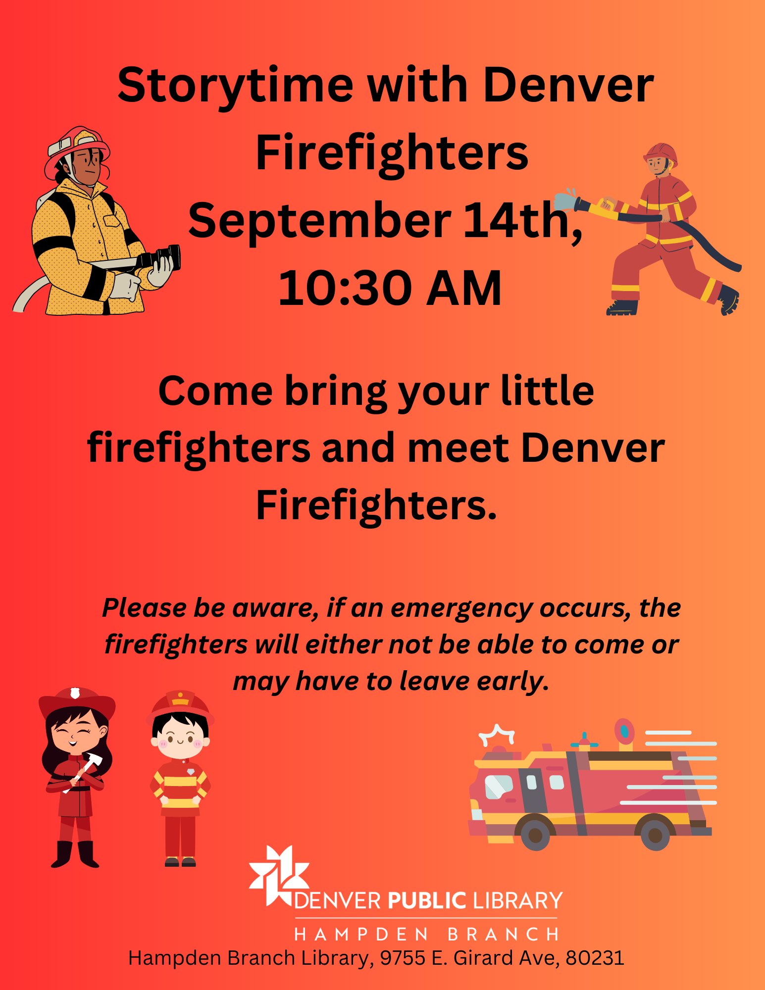 Storytime with Denver Firefighters