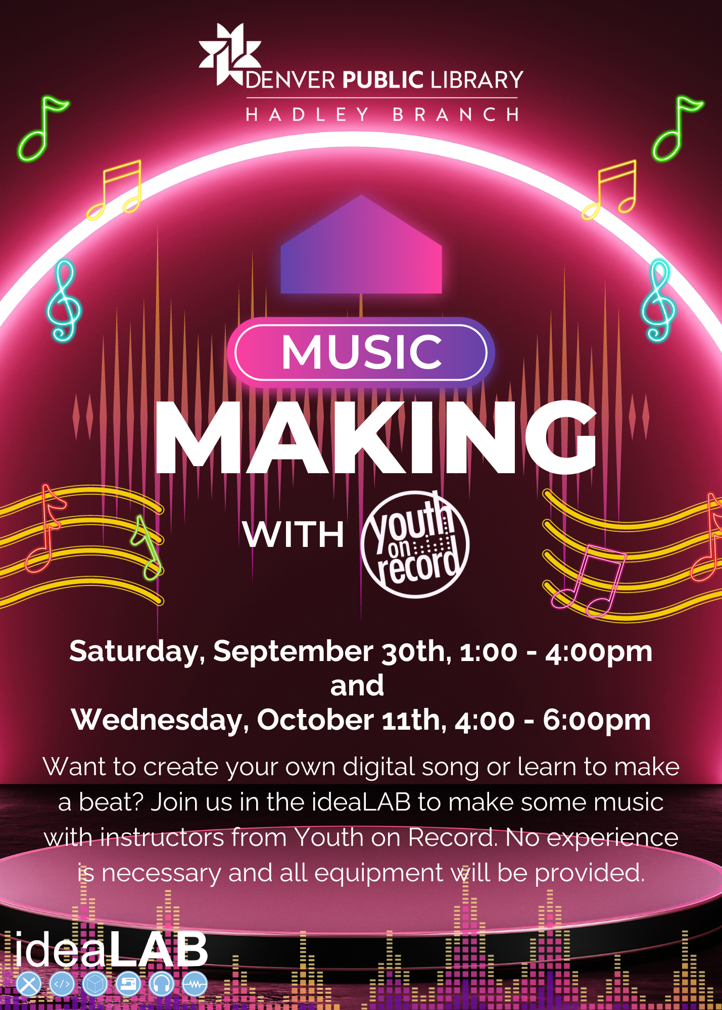 Flyer for Music Making with Youth On Record