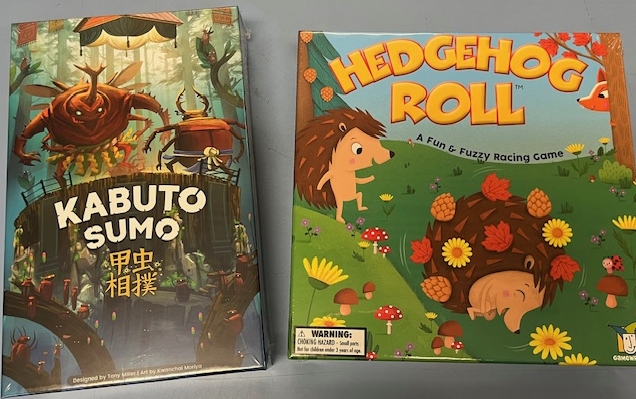 Two games we have available to play are Hedgehog Roll and Kabuto Sumo