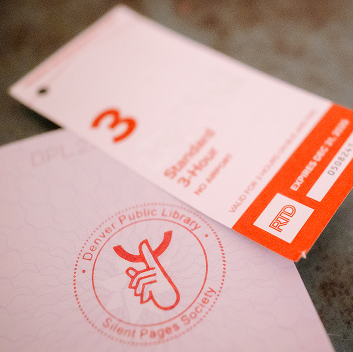 Sneak Peek Silent page booklet with stamp and RTD Pass