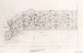 Sketch of a stair banister for Mrs. May Bonfils Berryman