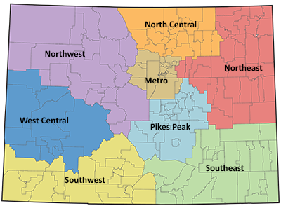 Field Services Regions Map, Colorado Department of Education
