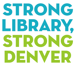 Image with words strong library, strong denver