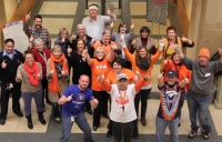 Shirley Amore supporting the Denver Broncos 