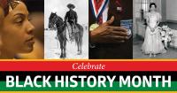 Four images of African Americans and the words Black History Month
