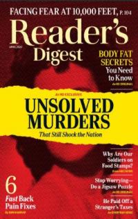 Reader's Digest cover with Unsolved Murders as the cover story