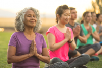 Women meditating