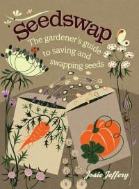 Seedswap book cover with artist depictions of seed packets and wildflower