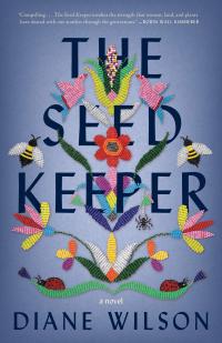 Book cover of 'The Seed Keeper' with Native beadwork floral design