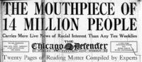 Chicago Defender Front Page: The Mouthpiece of 14 Million People