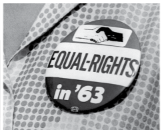 Equal Rights in 63 Button on lapel