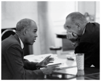 NAACPs Roy Wilkins meets with LBJ in Oval Office August 3 1965 3 days before signing of the Voting Rights Act