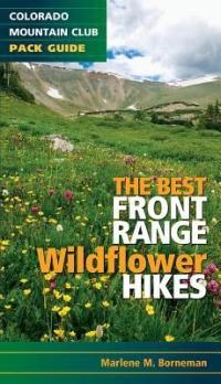 Book cover with high altitude mountain peaks and wildflower field