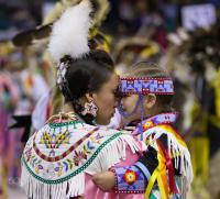 Mother and son at Denver March Powwow