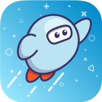 Sora logo of cartoon astronaut in space