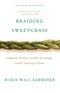 Braiding Sweetgrass book cover featuring a single braid of sweetgrass