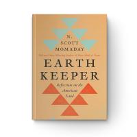 Earth Keeper book cover featuring orange and turquoise patterns
