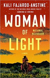 cover of woman of light showing woman riding a horse into the sunset