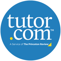 Tutor.com log in a blue circle