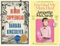 book covers of demon copperhead and I'm glad my mom died, top fiction and nonfiction customer picks