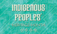 Indigenous Peoples’ Heritage Month on a green background