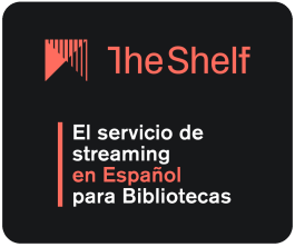The Shelf logo and text in Spanish describing The Shelf as a Spanish streaming platform.