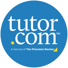 Tutor.com log in a blue circle