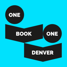 One Book One Denver in white text over a black and blue background.