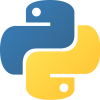 Python blue and yellow logo 
