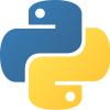 Python blue and yellow logo