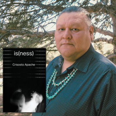 headshot of Crisosto Apache with book