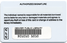 Library card back